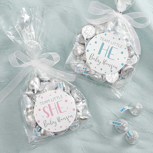 He or She Balloons Personalized Gender Reveal Favor Stickers - 27182