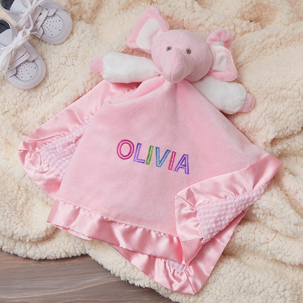 Rainbow Name Personalized Elephant Baby Blankie - 27187