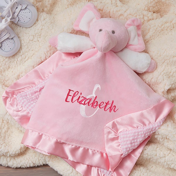 Playful Name Personalized Elephant Baby Blankies - 27188