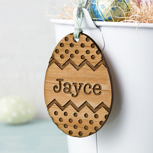 Personalized Wooden Easter Basket Tags - 27192