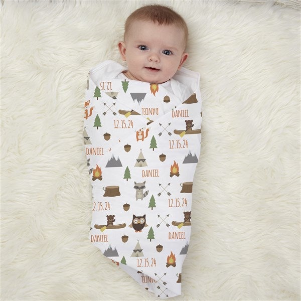 Woodland Adventure Personalized Receiving Blanket - 27195