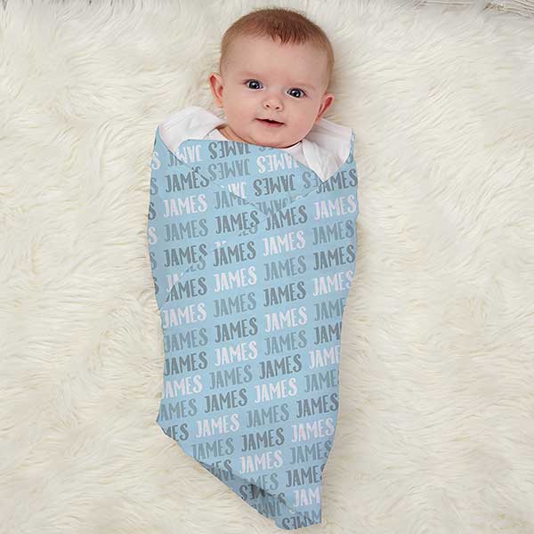 Modern Boy Name Personalized Receiving Blanket - 27196