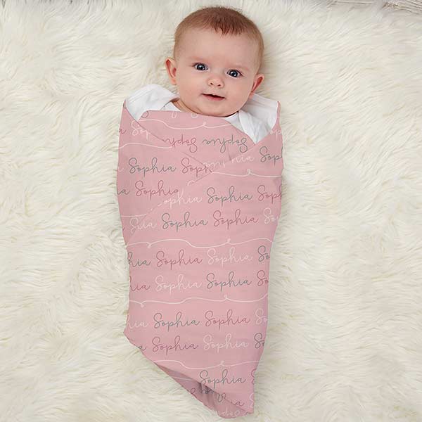 Modern Girl Name Personalized Receiving Blanket - 27197