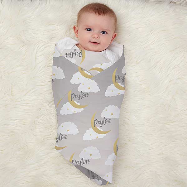 Beyond The Moon Personalized Baby Receiving Blankets - 27199