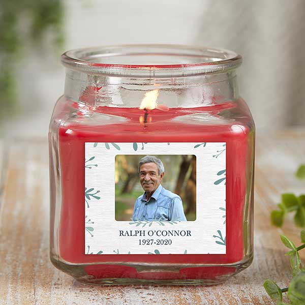 Botanical Memorial Personalized Photo Memorial Candles - 27218