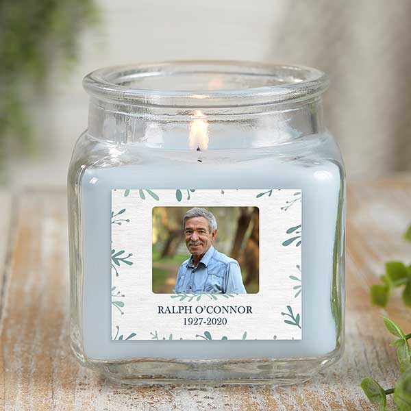 Botanical Memorial Personalized Photo Memorial Candles - 27218