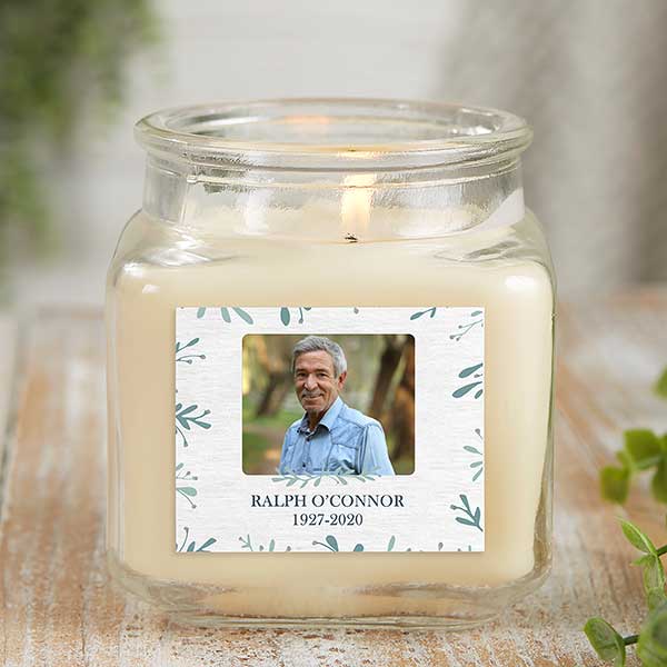 Botanical Memorial Personalized Photo Memorial Candles - 27218