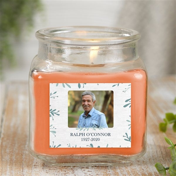 Botanical Memorial Personalized Photo Memorial Candles - 27218