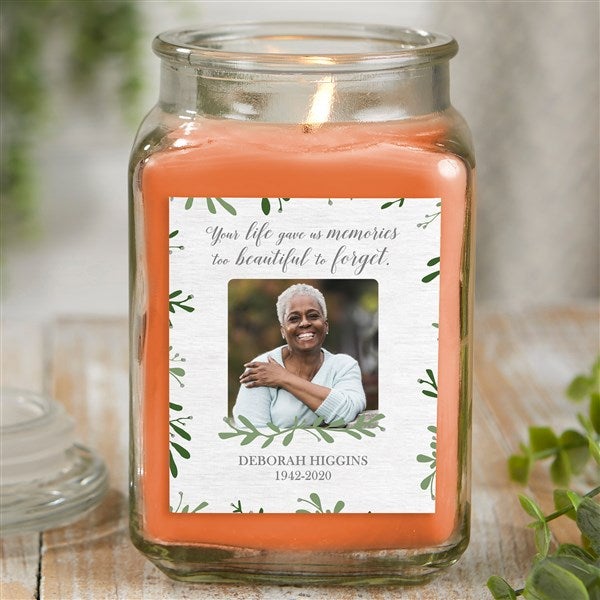 Botanical Memorial Personalized Photo Memorial Candles - 27218