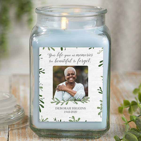 Botanical Memorial Personalized Photo Memorial Candles - 27218