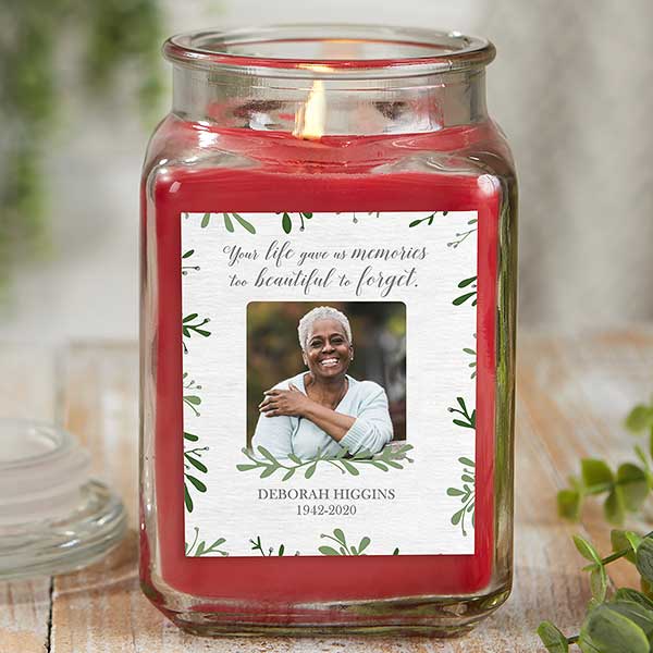 Botanical Memorial Personalized Photo Memorial Candles - 27218