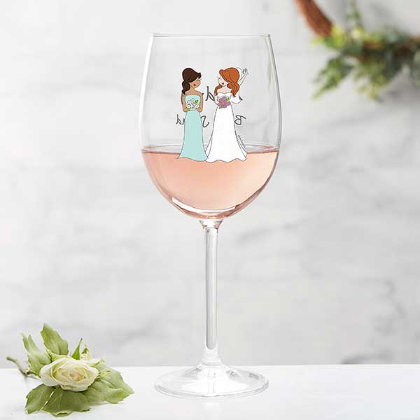 Bridal Party Personalized Wine Glasses by philoSophie's - 27239