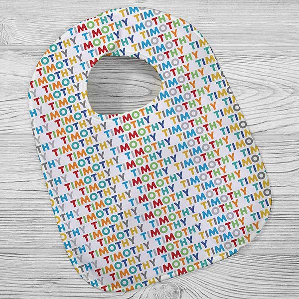 Vibrant Name Personalized Baby Bib for Boys - 27257