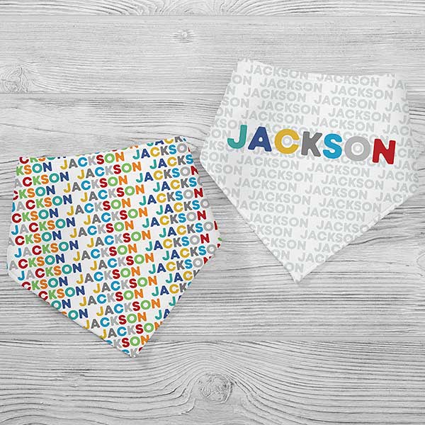 Vibrant Name Personalized Baby Bib for Boys - 27257