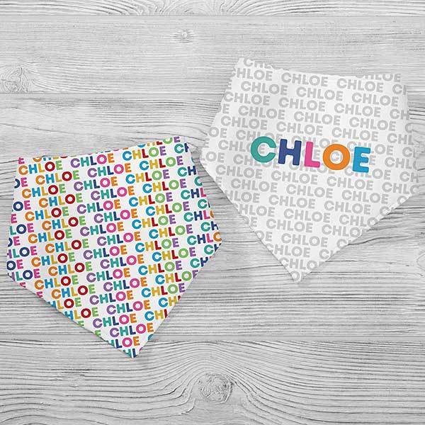 Vibrant Name Personalized Baby Bib for Girls - 27258