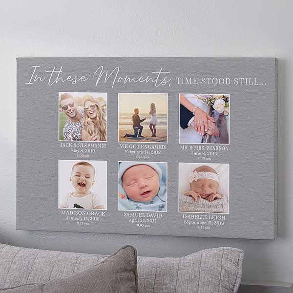 Moments In Time Personalized 6 Photo Canvas Print - 16x24