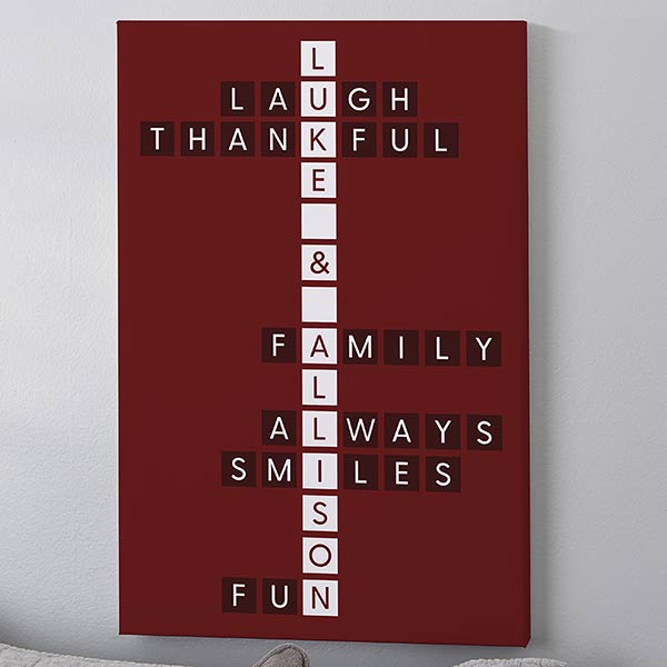 Family Crossword Personalized Canvas Prints - 27271