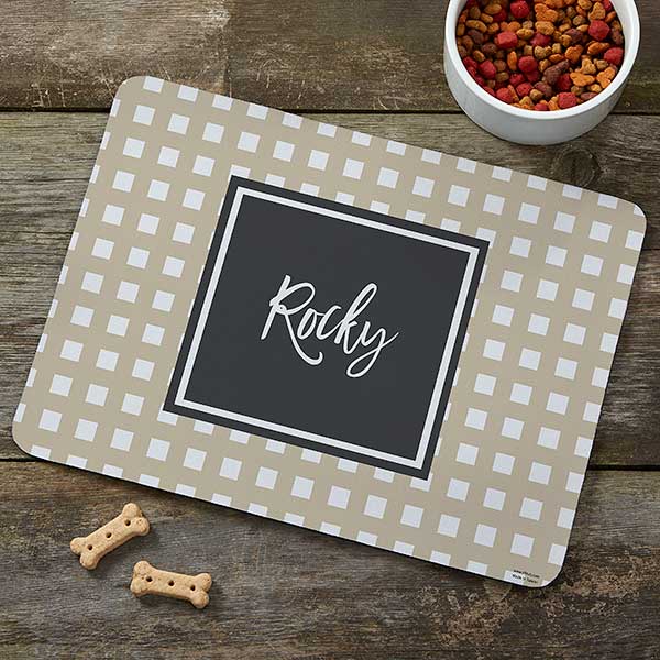 Personalized Pet Placemat, Mini Heart Dog Mat, Custom Food Mats