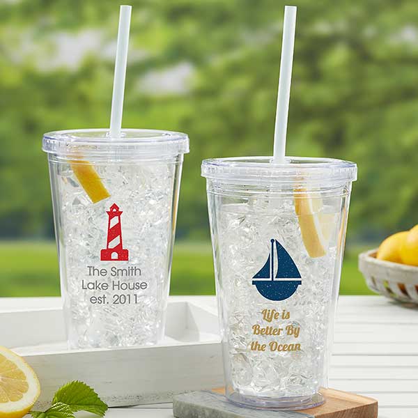 Coastal Icon Personalized 17 oz Acrylic Insulated Tumbler - 27297