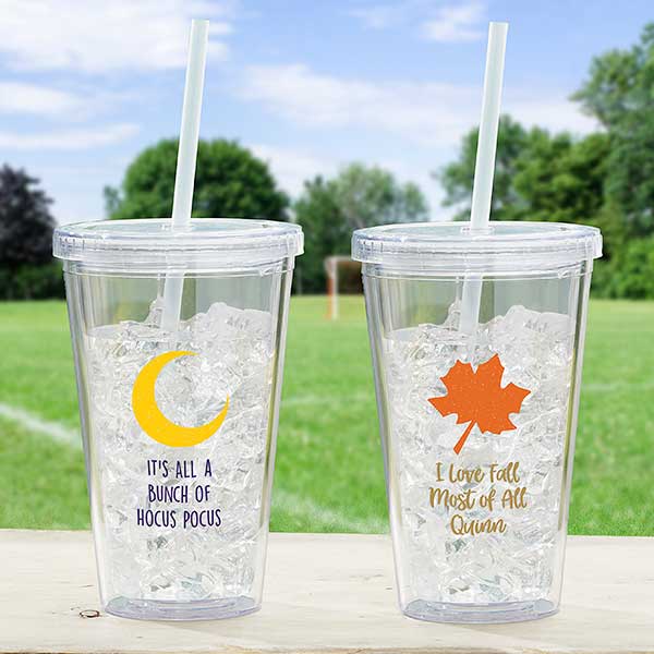 Fall Icon Personalized 17 oz Acrylic Insulated Tumbler - 27299