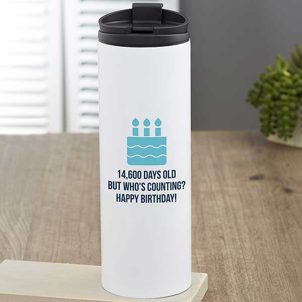 Birthday Icon Personalized 16 oz Travel Tumbler - 27344