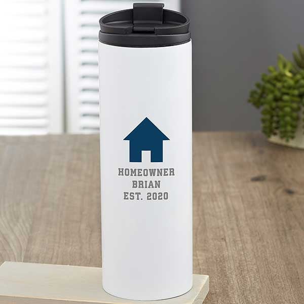 New Home Icon Personalized 16 oz Travel Tumbler - 27349