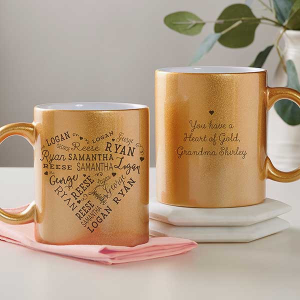 Close to Her Heart Personalized Glitter Coffee Mugs - 27355