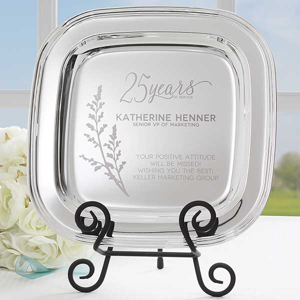 Retirement Gift Personalized Silver Tray - 27392