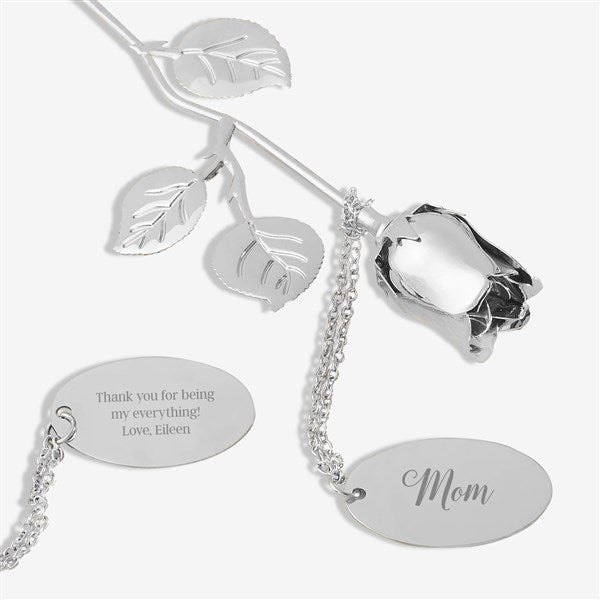 Custom Engraved Silver Rose Keepsake Gift for Her - 27396