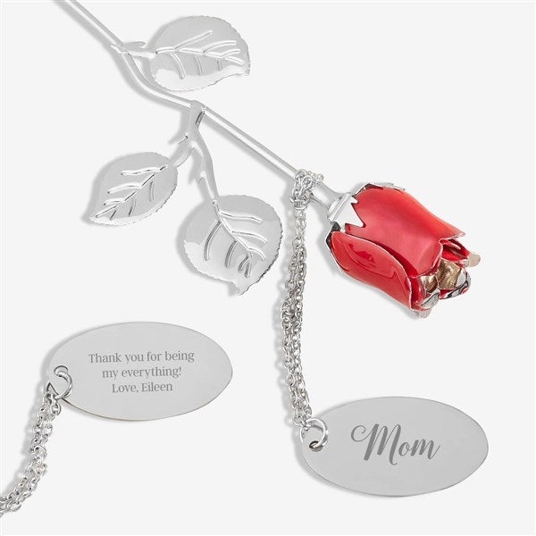 Custom Engraved Silver Rose Keepsake Gift for Her - 27396