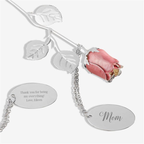 Custom Engraved Silver Rose Keepsake Gift for Her - 27396