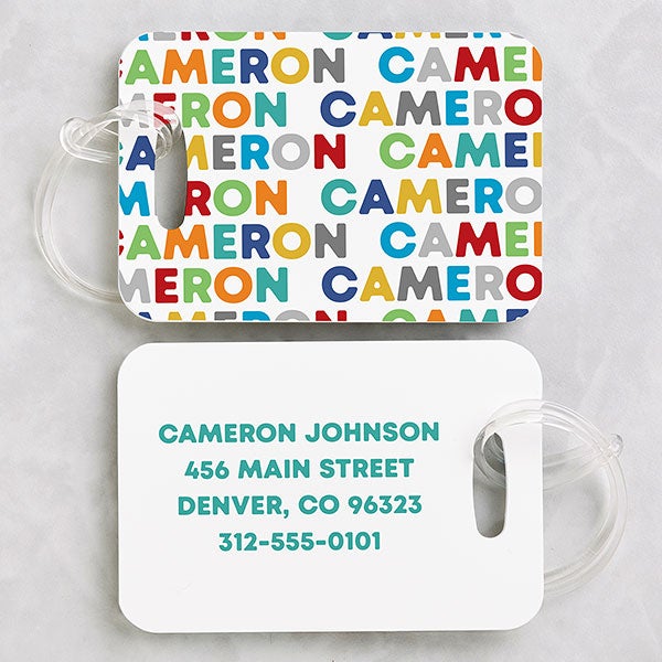 Kids luggage hot sale tags