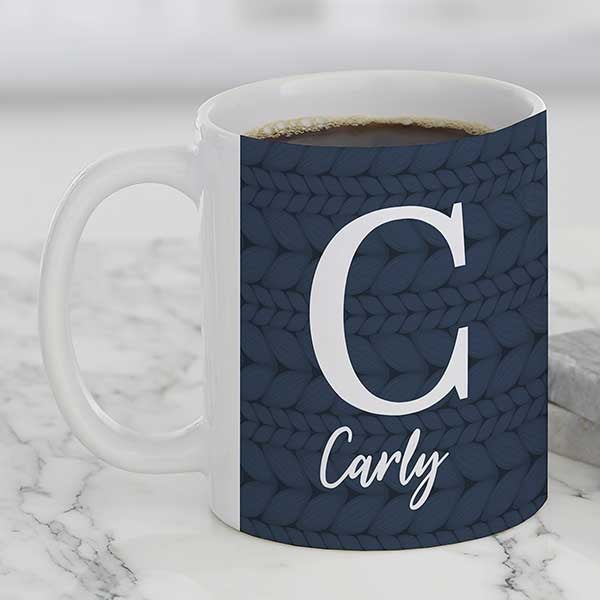 Sweater Monogram Personalized Coffee Mugs - 27406