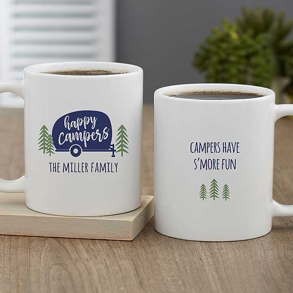 Happy Camper Personalized Coffee Mugs - 27425