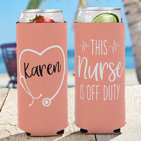 Nurse Off Duty Personalized Slim Can Cooler - 27451