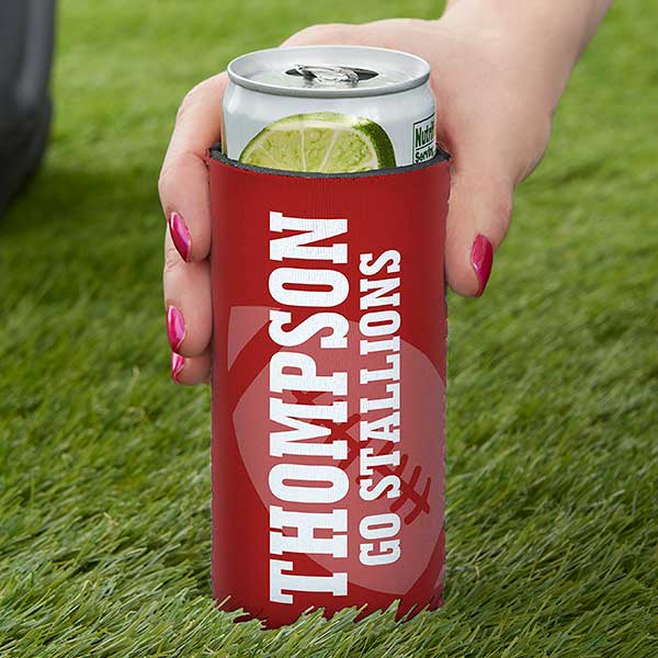 Football Personalized Slim Can Cooler - 27457