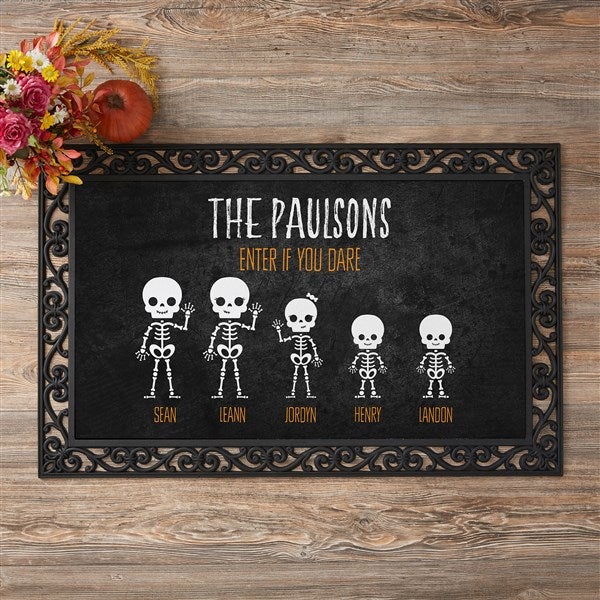 Skeleton Family Personalized Halloween Doormats - 27463