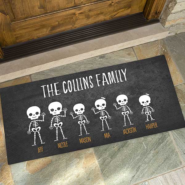 Skeleton Family Personalized Halloween Doormats - 27463