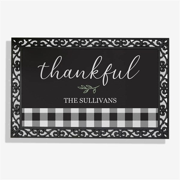 Personalized Black & White Buffalo Check Doormats - 27468