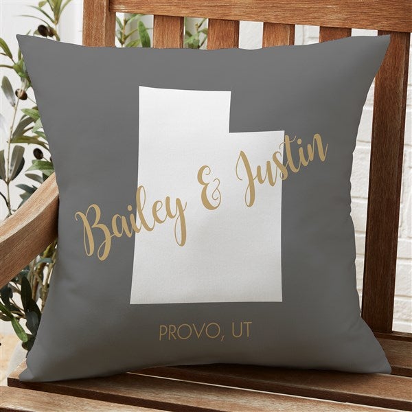 State Pride Personalized Outdoor Throw Pillows - 27473