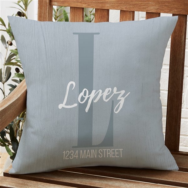 Farmhouse Initial Personalized Outdoor Throw Pillows - 27482