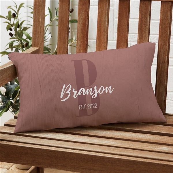Farmhouse Initial Personalized Outdoor Throw Pillows - 27482