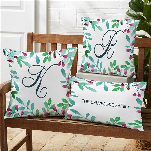 Spring Floral Personalized Outdoor Throw Pillows