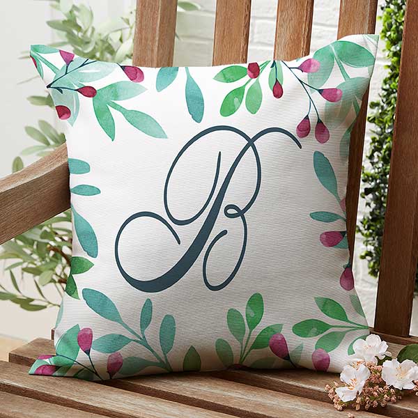 Spring Floral Personalized Outdoor Throw Pillows - 27486
