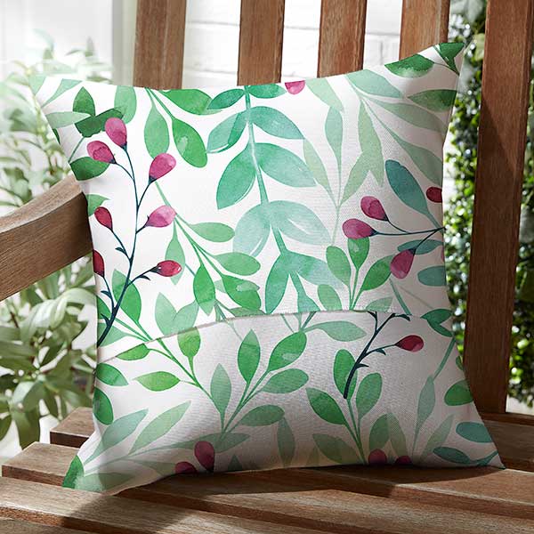 Spring Floral Personalized Outdoor Throw Pillows