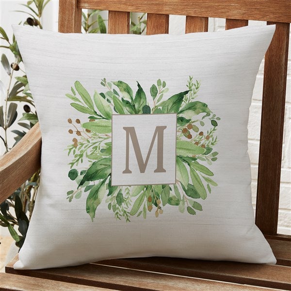 Spring Greenery Personalized Outdoor Throw Pillows - 27488