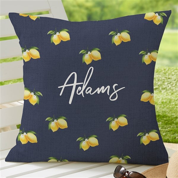Lovely Lemons Personalized Outdoor Throw Pillows - 27494