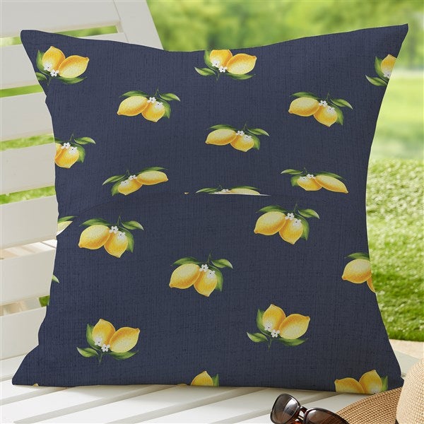Lovely Lemons Personalized Outdoor Throw Pillow 20x20