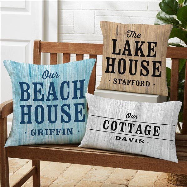 Home Away From Home Personalized Outdoor Throw Pillow 16”x 16”