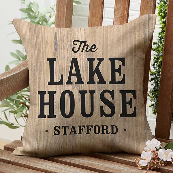 Home Away From Home Personalized 16-inch Outdoor Throw Pillow - 27497